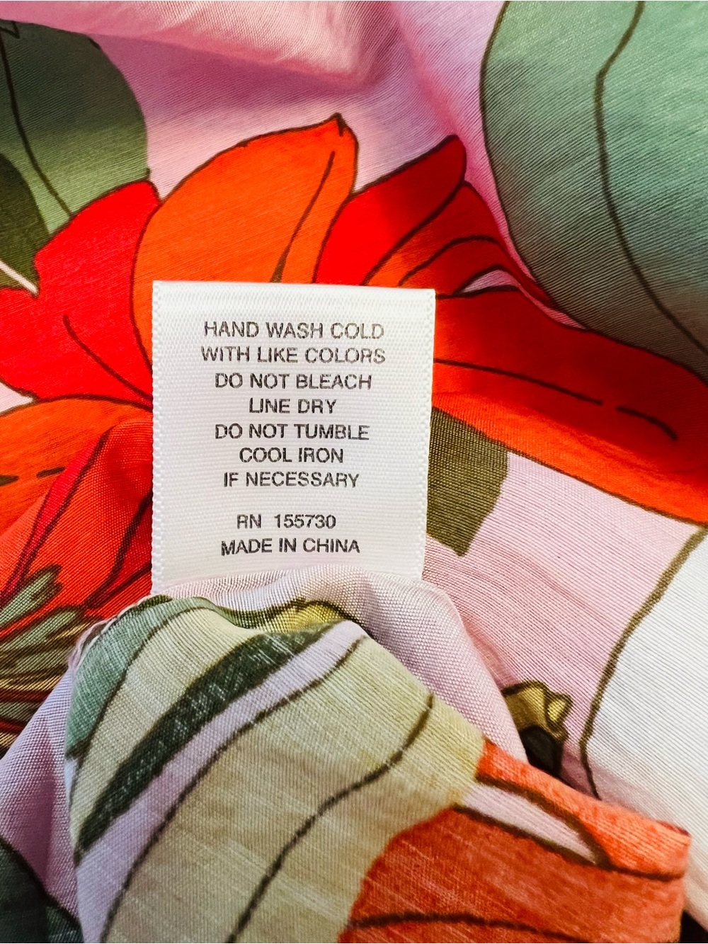 Rose & Olive Pink Blouse with Bold Orange Floral Print - Picture 4 of 4